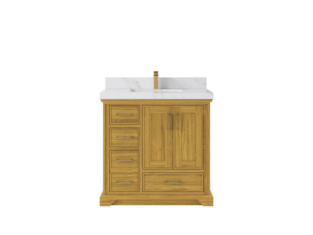Charlotte White Oak 36 in. W x 22 in. D Center Sink Bathroom Vanity - Willow Bath and Vanity