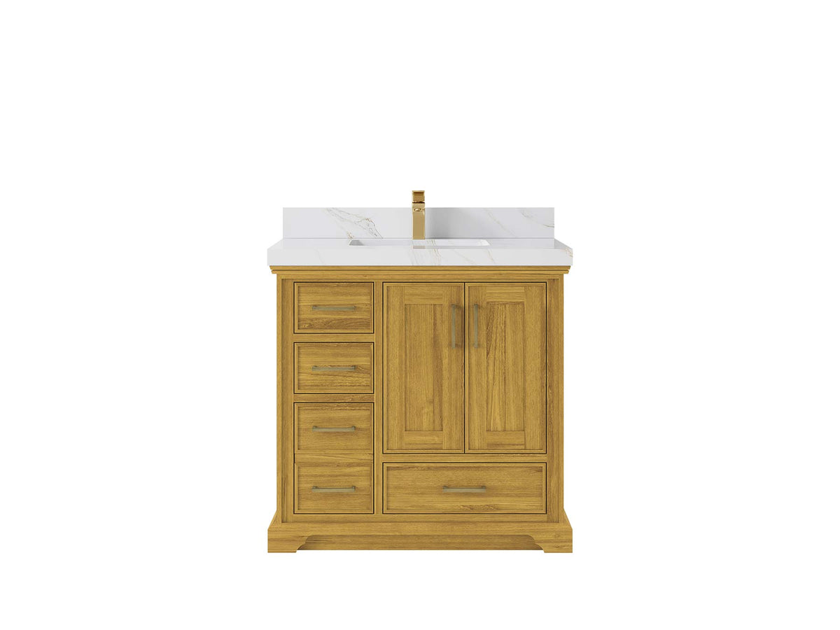 Charlotte White Oak 36 in. W x 22 in. D Center Sink Bathroom Vanity - Willow Bath and Vanity