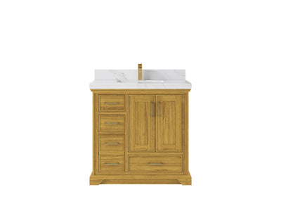 Charlotte White Oak 36 in. W x 22 in. D Center Sink Bathroom Vanity - Willow Bath and Vanity
