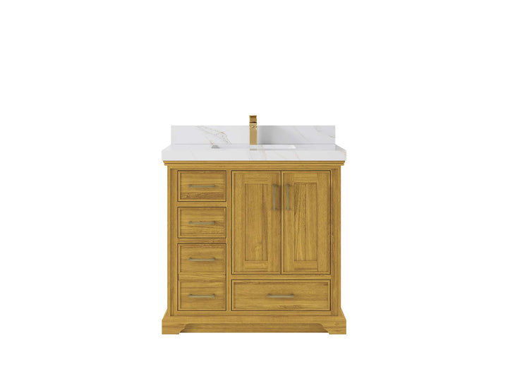 Charlotte White Oak 36 in. W x 22 in. D Center Sink Bathroom Vanity - photo 12