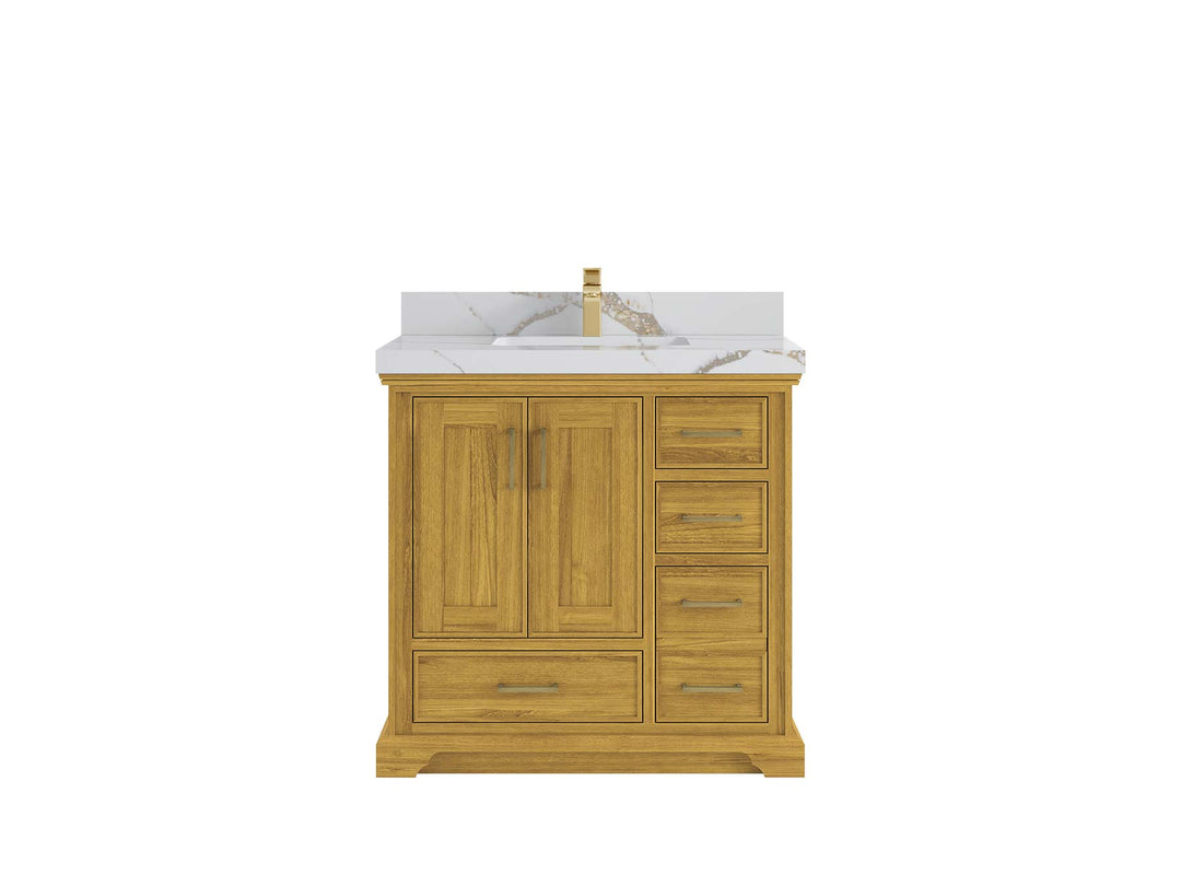 Charlotte White Oak 36 in. W x 22 in. D Center Sink Bathroom Vanity - Willow Bath and Vanity