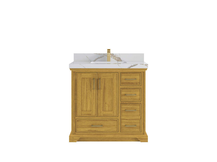 Charlotte White Oak 36 in. W x 22 in. D Center Sink Bathroom Vanity - photo 10