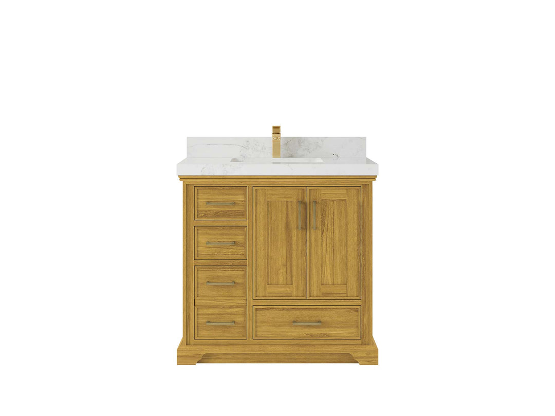 Charlotte White Oak 36 in. W x 22 in. D Center Sink Bathroom Vanity - Willow Bath and Vanity