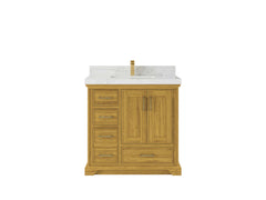 Charlotte White Oak 36 in. W x 22 in. D Center Sink Bathroom Vanity - photo 10