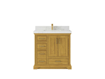 Charlotte White Oak 36 in. W x 22 in. D Center Sink Bathroom Vanity - Willow Bath and Vanity