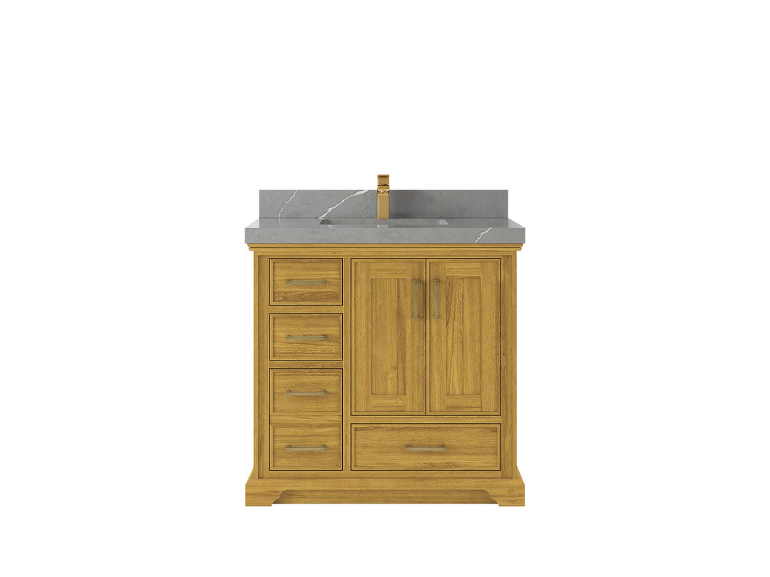 Charlotte White Oak 36 in. W x 22 in. D Center Sink Bathroom Vanity - Willow Bath and Vanity