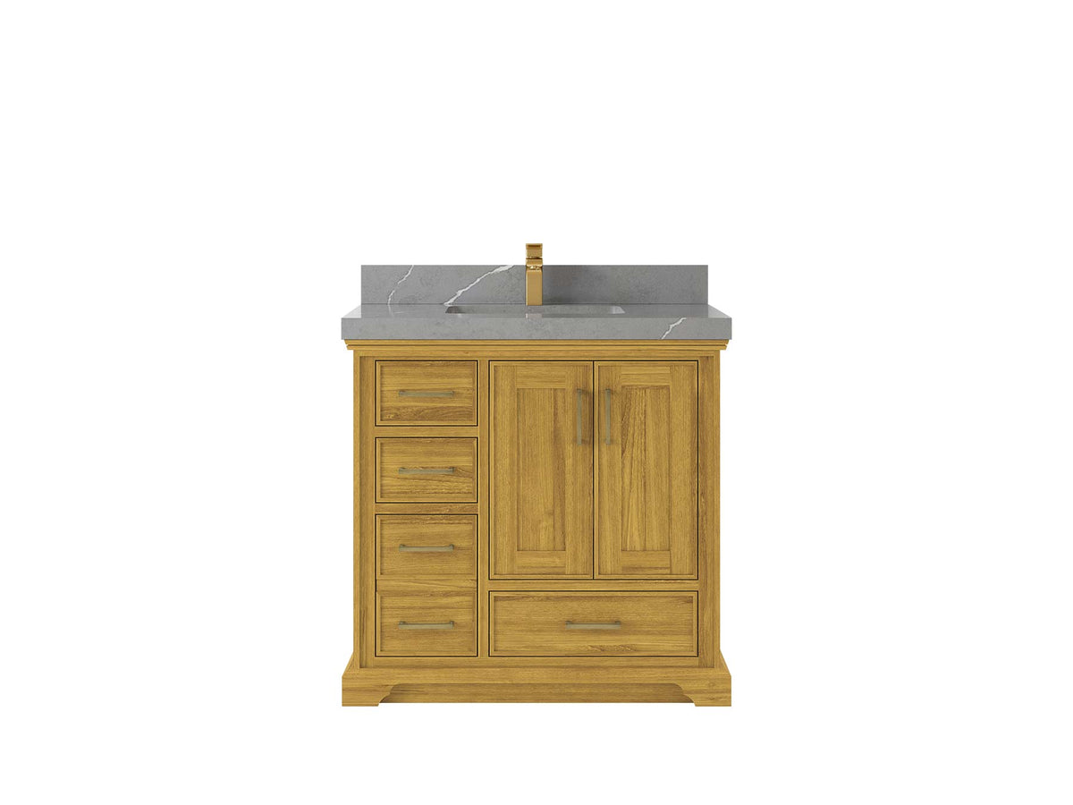 Charlotte White Oak 36 in. W x 22 in. D Center Sink Bathroom Vanity - Willow Bath and Vanity