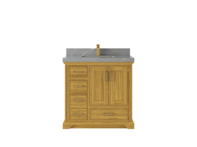 Charlotte White Oak 36 in. W x 22 in. D Center Sink Bathroom Vanity - Willow Bath and Vanity