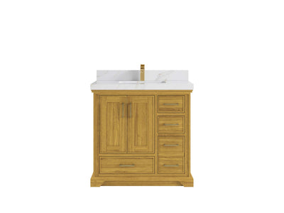 Charlotte White Oak 36 in. W x 22 in. D Center Sink Bathroom Vanity - Willow Bath and Vanity