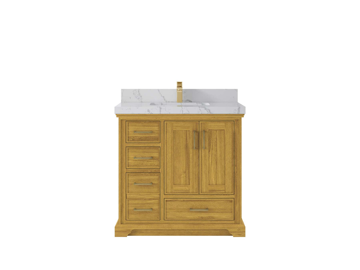 Charlotte White Oak 36 in. W x 22 in. D Center Sink Bathroom Vanity - Willow Bath and Vanity