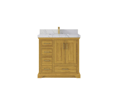 Charlotte White Oak 36 in. W x 22 in. D Center Sink Bathroom Vanity - Willow Bath and Vanity