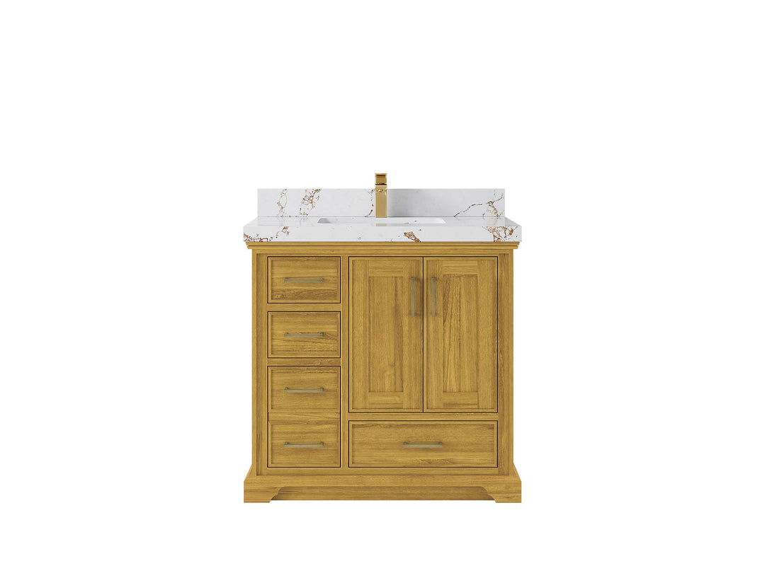 Charlotte White Oak 36 in. W x 22 in. D Center Sink Bathroom Vanity - Willow Bath and Vanity