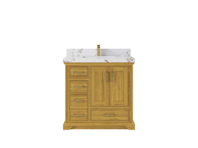 Charlotte White Oak 36 in. W x 22 in. D Center Sink Bathroom Vanity - Willow Bath and Vanity
