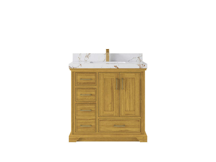 Charlotte White Oak 36 in. W x 22 in. D Center Sink Bathroom Vanity - photo 20