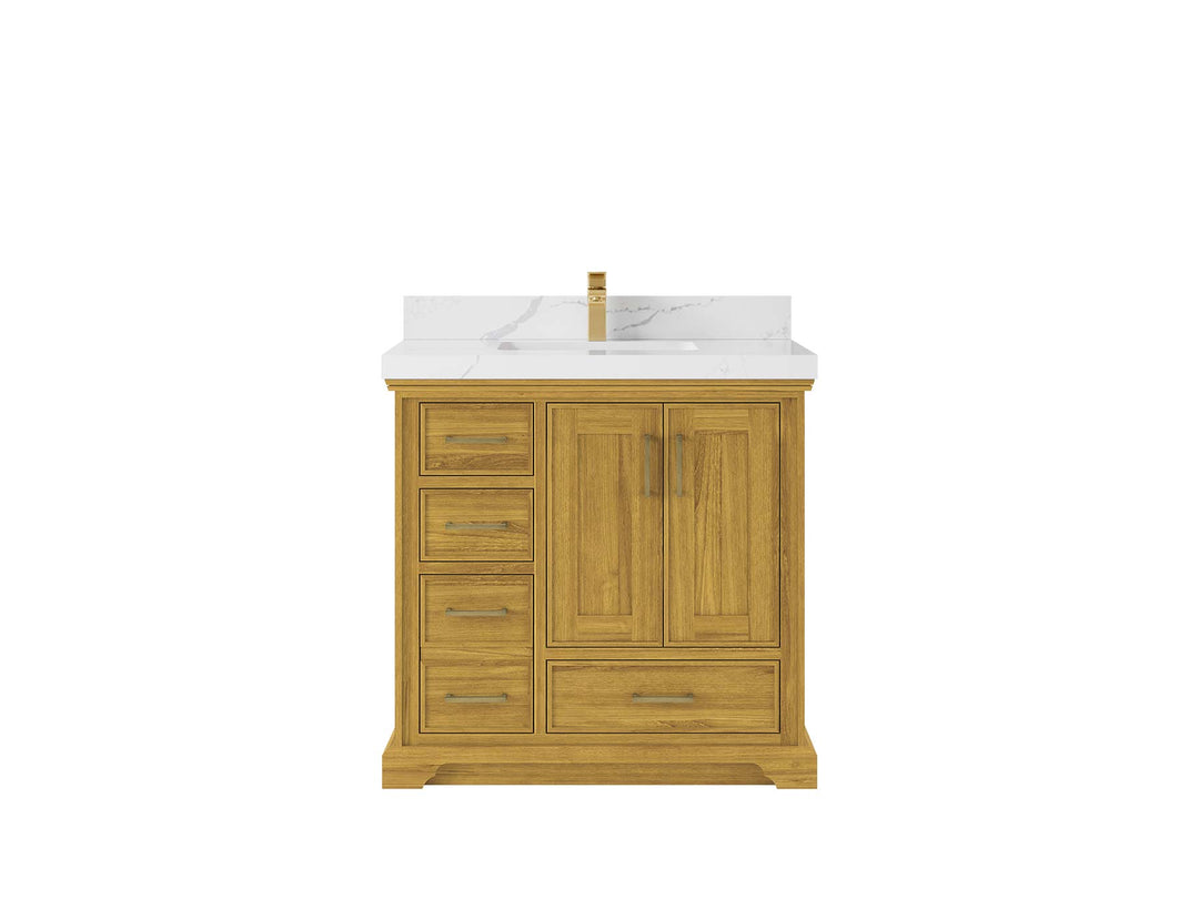 Charlotte White Oak 36 in. W x 22 in. D Center Sink Bathroom Vanity - Willow Bath and Vanity
