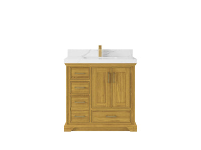 Charlotte White Oak 36 in. W x 22 in. D Center Sink Bathroom Vanity - Willow Bath and Vanity