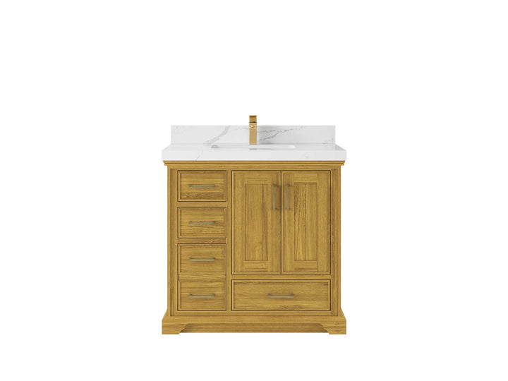 Charlotte White Oak 36 in. W x 22 in. D Center Sink Bathroom Vanity - photo 9