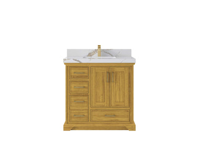 Charlotte White Oak 36 in. W x 22 in. D Center Sink Bathroom Vanity - Willow Bath and Vanity