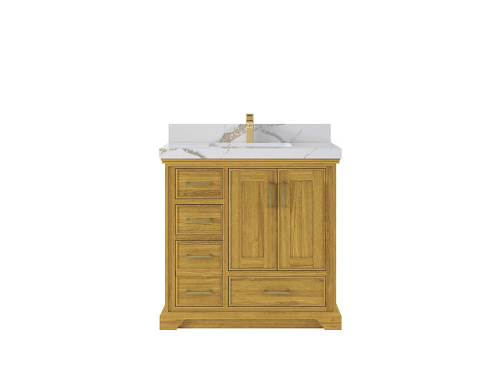 Charlotte White Oak 36 in. W x 22 in. D Center Sink Bathroom Vanity - photo 8