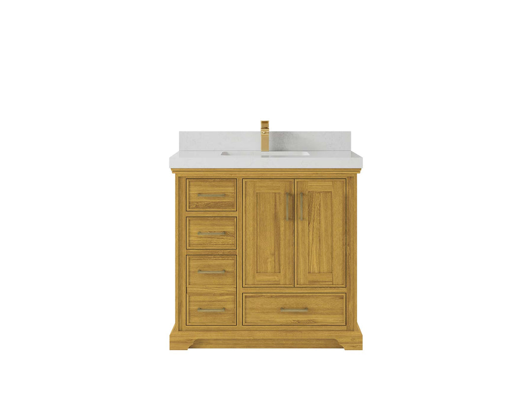 Charlotte White Oak 36 in. W x 22 in. D Center Sink Bathroom Vanity - Willow Bath and Vanity