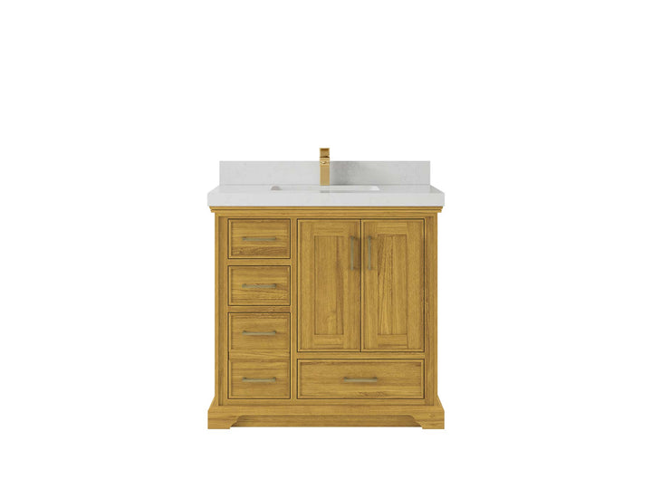 Charlotte White Oak 36 in. W x 22 in. D Center Sink Bathroom Vanity - photo 6