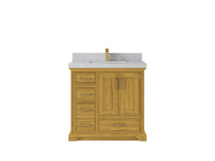Charlotte White Oak 36 in. W x 22 in. D Center Sink Bathroom Vanity - photo 17