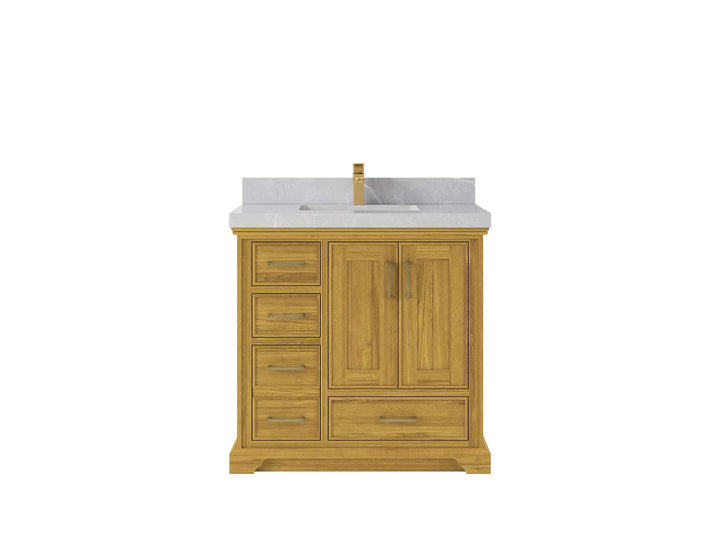 Charlotte White Oak 36 in. W x 22 in. D Center Sink Bathroom Vanity - photo 17
