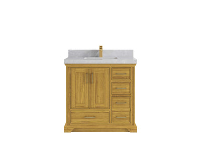 Charlotte White Oak 36 in. W x 22 in. D Center Sink Bathroom Vanity - Willow Bath and Vanity