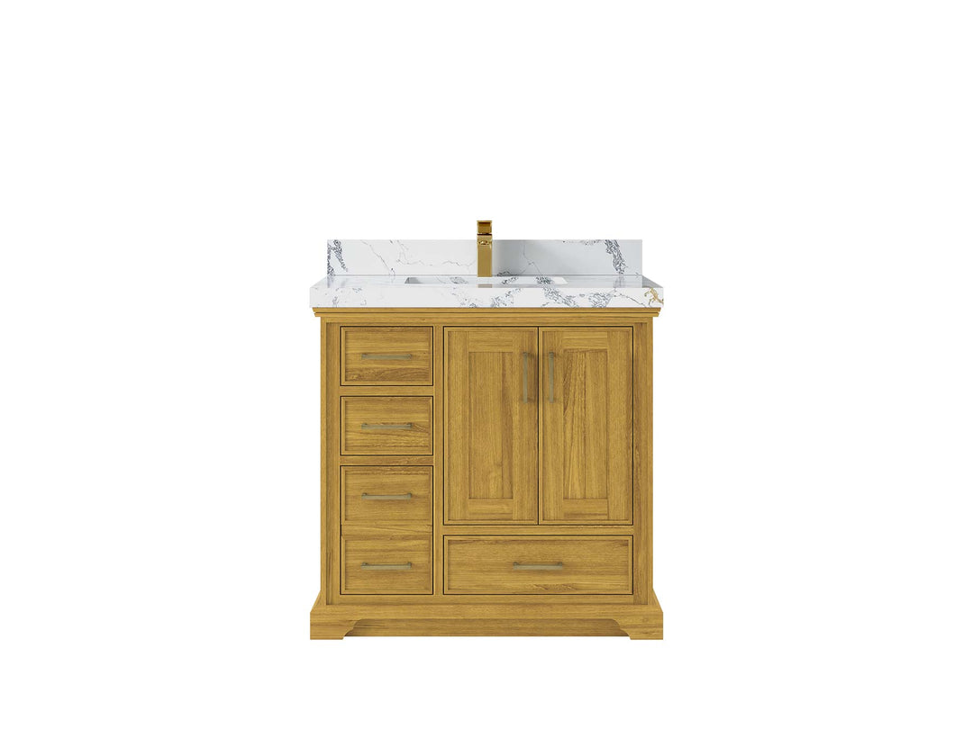Charlotte White Oak 36 in. W x 22 in. D Center Sink Bathroom Vanity - Willow Bath and Vanity