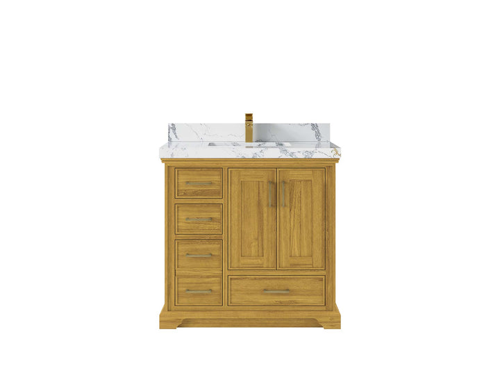 Charlotte White Oak 36 in. W x 22 in. D Center Sink Bathroom Vanity - photo 11