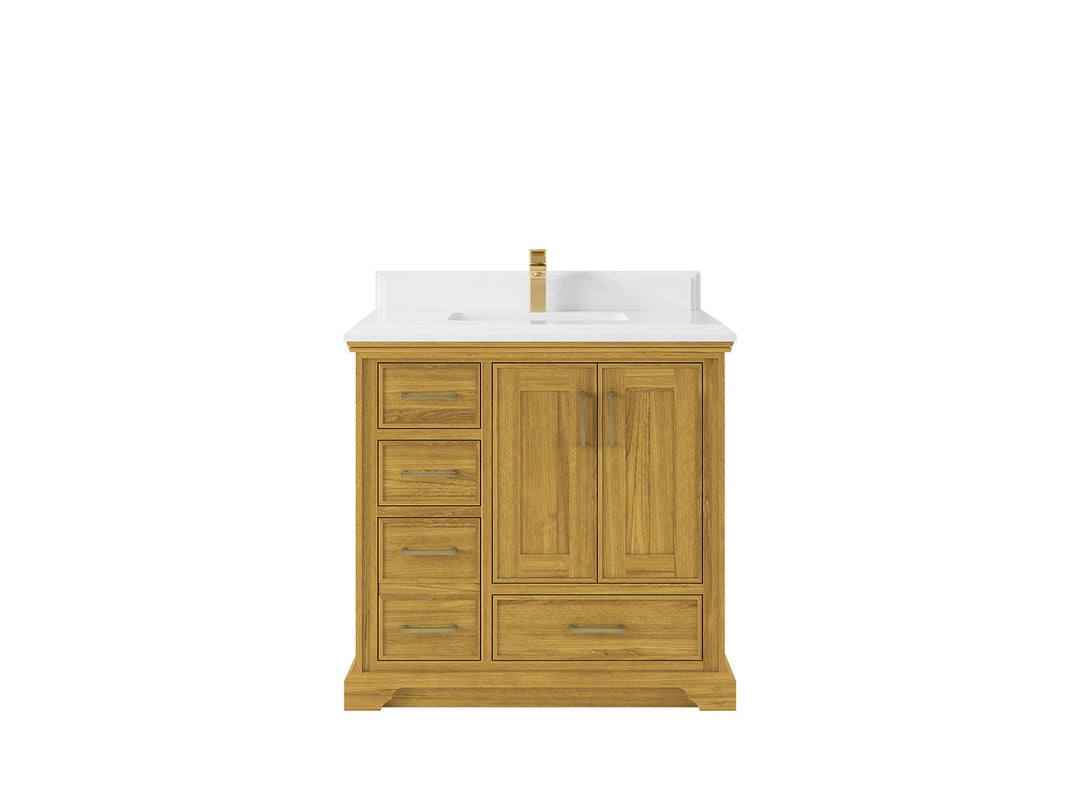 Charlotte White Oak 36 in. W x 22 in. D Center Sink Bathroom Vanity - Willow Bath and Vanity