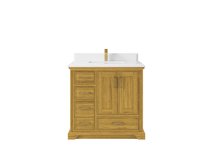 Charlotte White Oak 36 in. W x 22 in. D Center Sink Bathroom Vanity - photo 15
