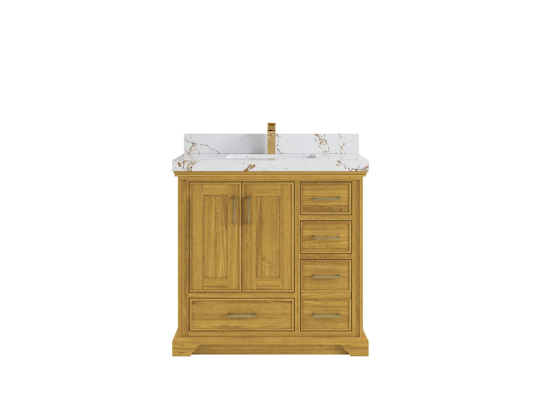 Charlotte White Oak 36 in. W x 22 in. D Center Sink Bathroom Vanity - Willow Bath and Vanity