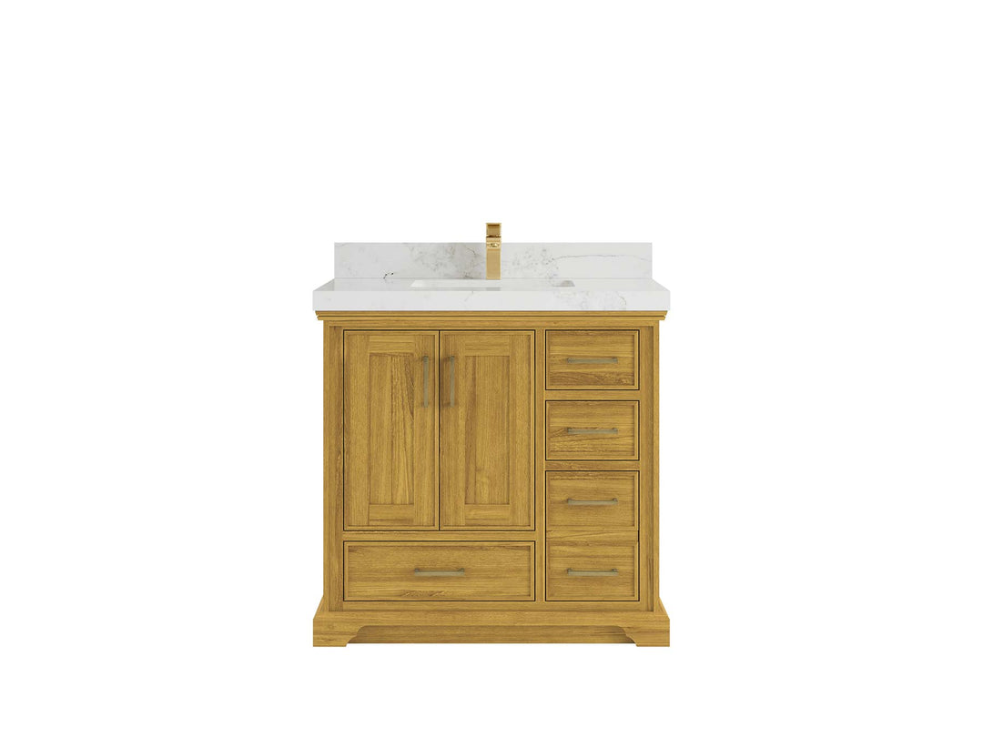 Charlotte White Oak 36 in. W x 22 in. D Center Sink Bathroom Vanity - Willow Bath and Vanity