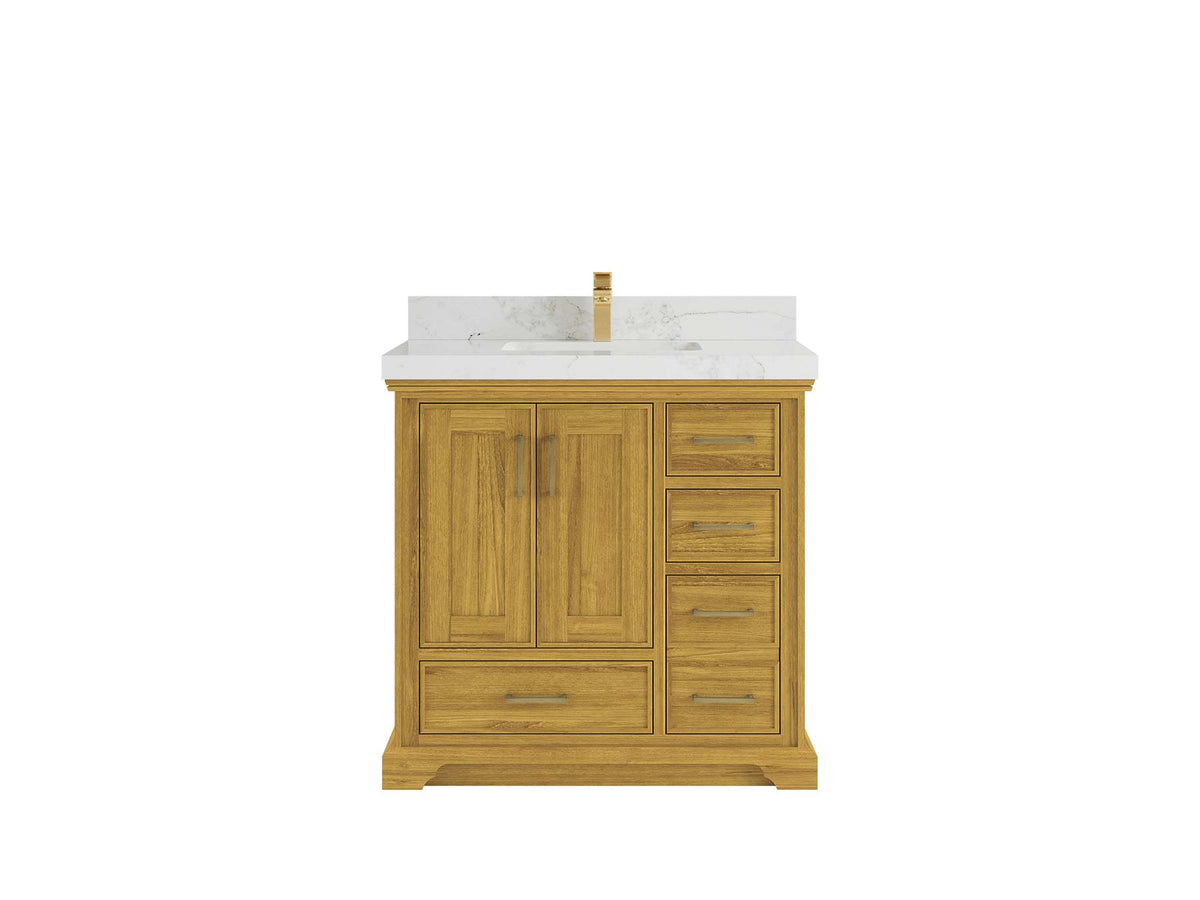 Charlotte White Oak 36 in. W x 22 in. D Center Sink Bathroom Vanity - Willow Bath and Vanity