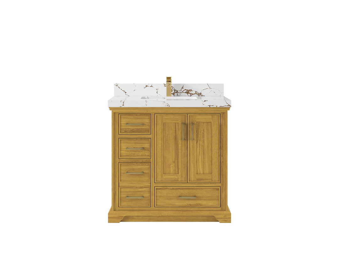Charlotte White Oak 36 in. W x 22 in. D Center Sink Bathroom Vanity - Willow Bath and Vanity