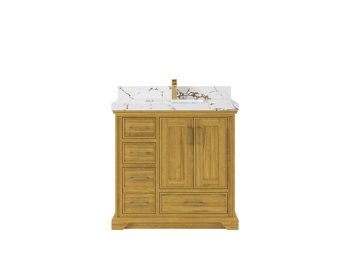 Charlotte White Oak 36 in. W x 22 in. D Center Sink Bathroom Vanity - photo 19