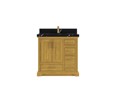 Charlotte White Oak 36 in. W x 22 in. D Center Sink Bathroom Vanity - Willow Bath and Vanity