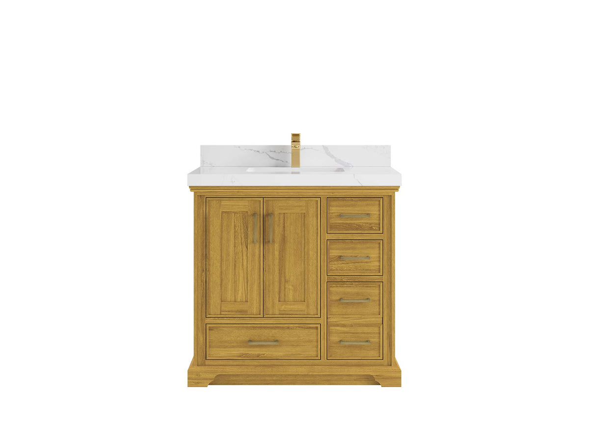 Charlotte White Oak 36 in. W x 22 in. D Center Sink Bathroom Vanity - Willow Bath and Vanity