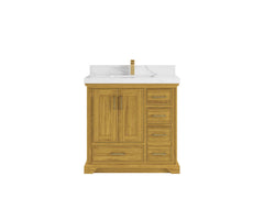 Charlotte White Oak 36 in. W x 22 in. D Center Sink Bathroom Vanity - photo 1