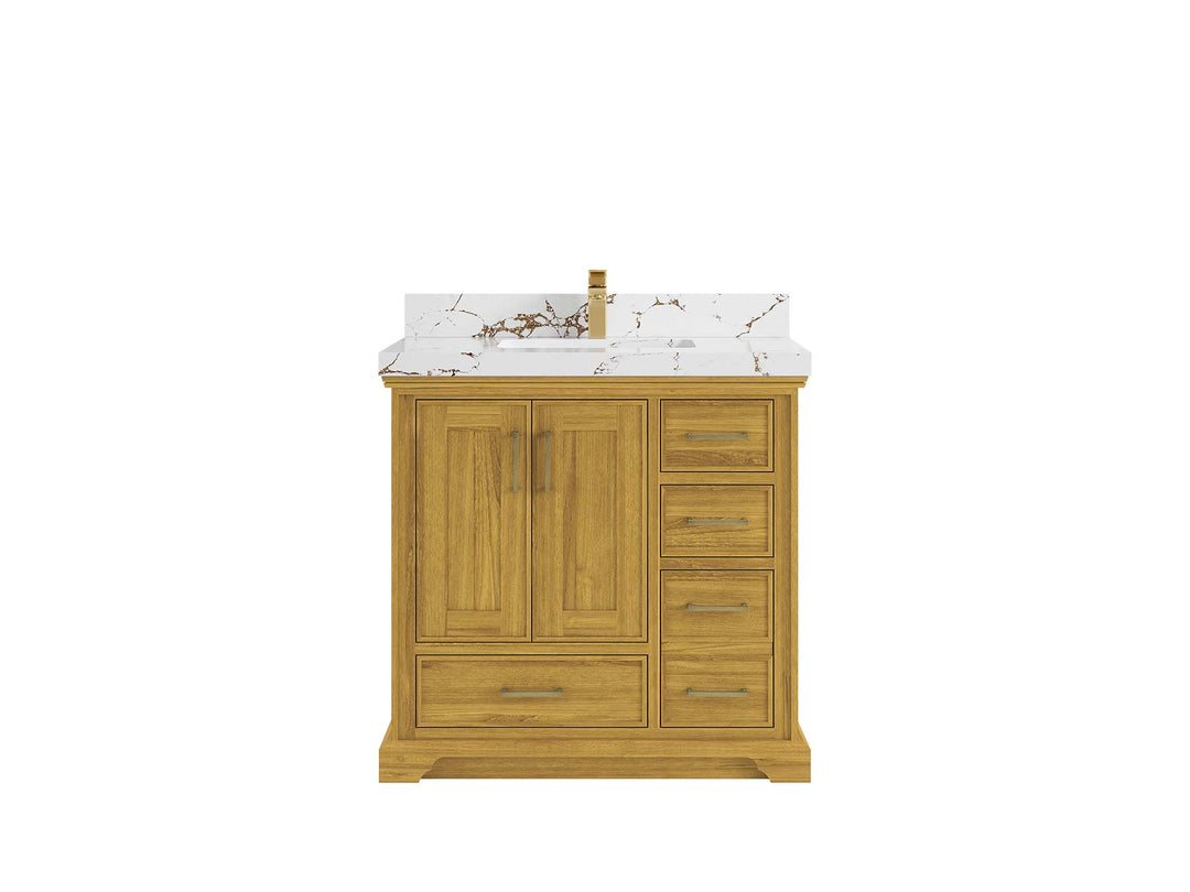 Charlotte White Oak 36 in. W x 22 in. D Center Sink Bathroom Vanity - Willow Bath and Vanity