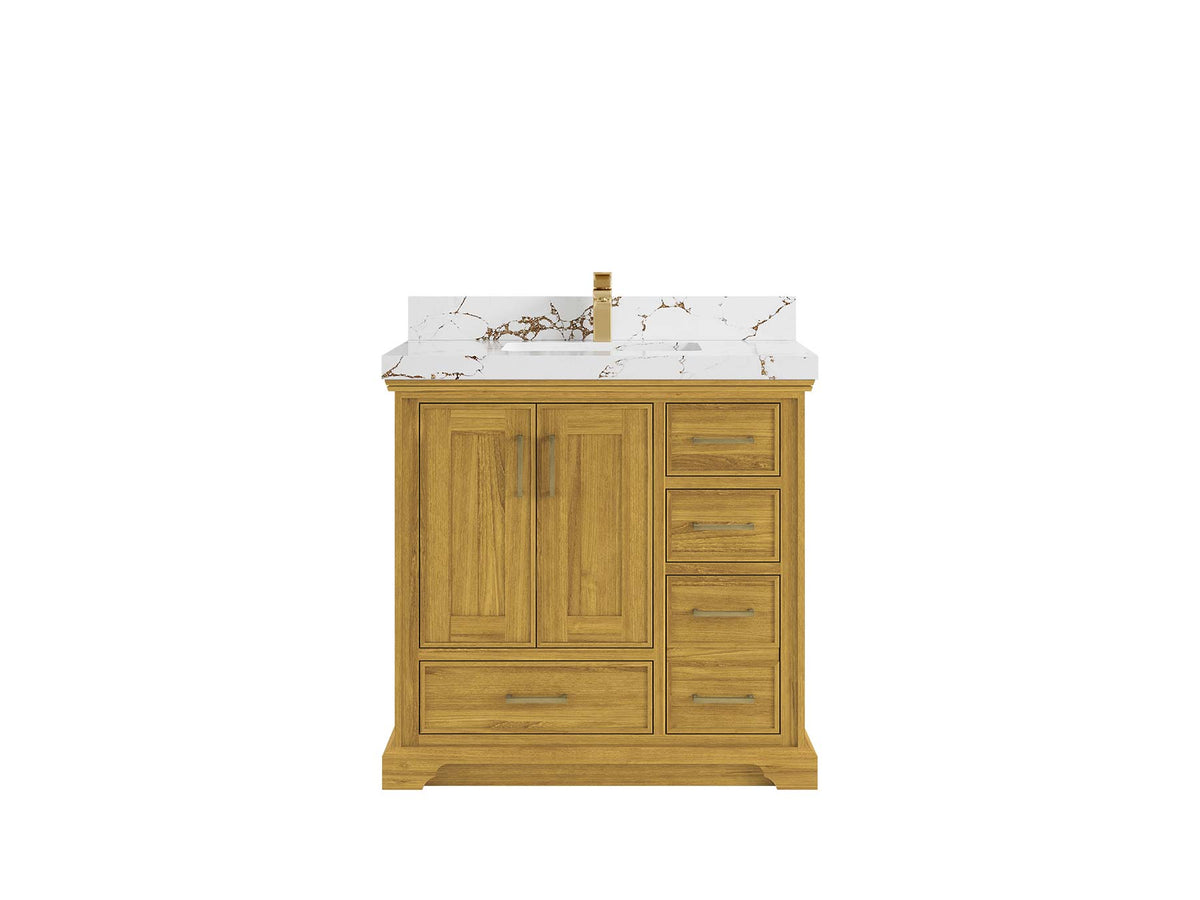 Charlotte White Oak 36 in. W x 22 in. D Center Sink Bathroom Vanity - Willow Bath and Vanity