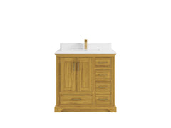 Charlotte White Oak 36 in. W x 22 in. D Center Sink Bathroom Vanity - photo 17