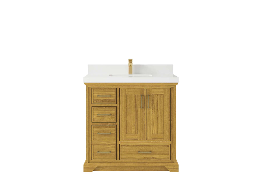 Charlotte White Oak 36 in. W x 22 in. D Center Sink Bathroom Vanity - Willow Bath and Vanity