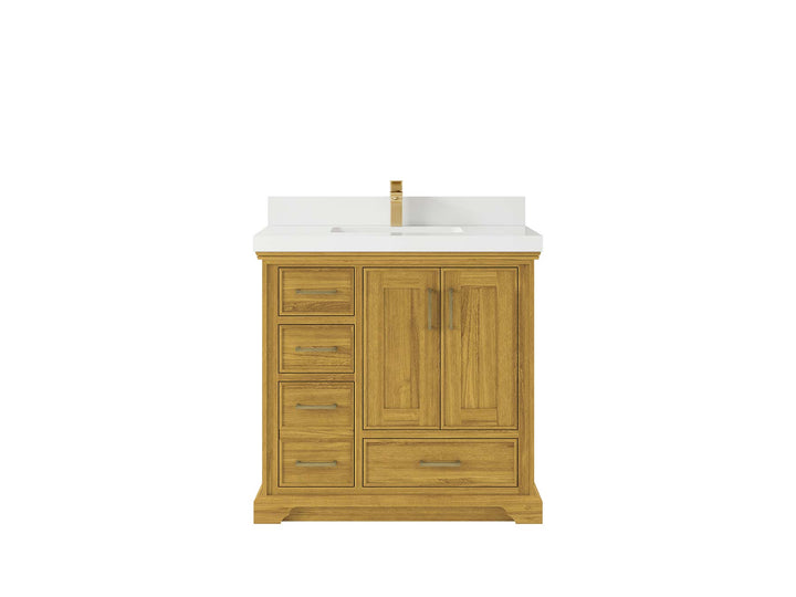 Charlotte White Oak 36 in. W x 22 in. D Center Sink Bathroom Vanity - photo 23