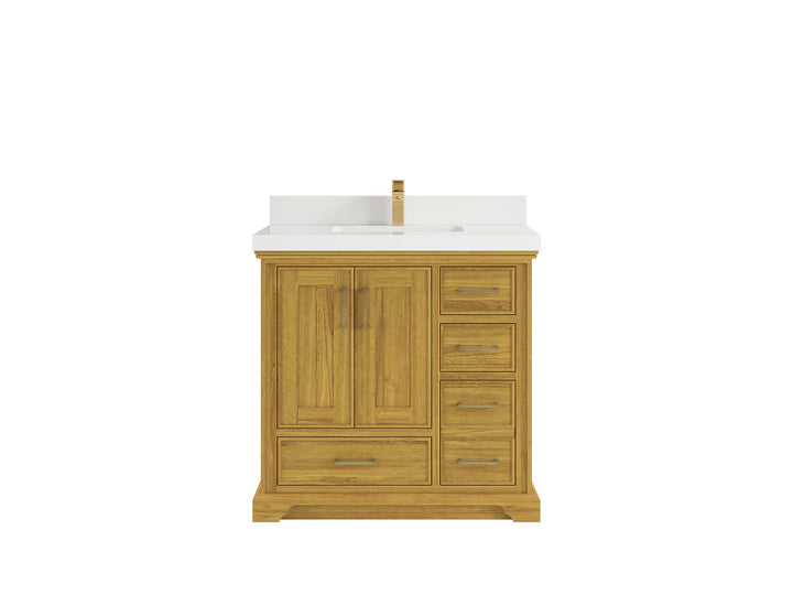 Charlotte White Oak 36 in. W x 22 in. D Center Sink Bathroom Vanity - photo 25