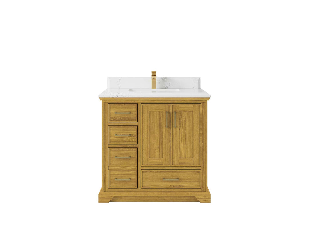 Charlotte White Oak 36 in. W x 22 in. D Center Sink Bathroom Vanity - Willow Bath and Vanity