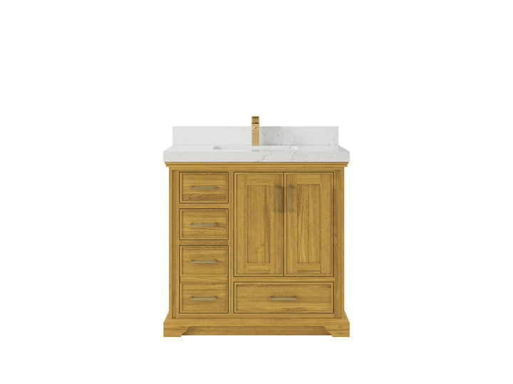Charlotte White Oak 36 in. W x 22 in. D Center Sink Bathroom Vanity - photo 16