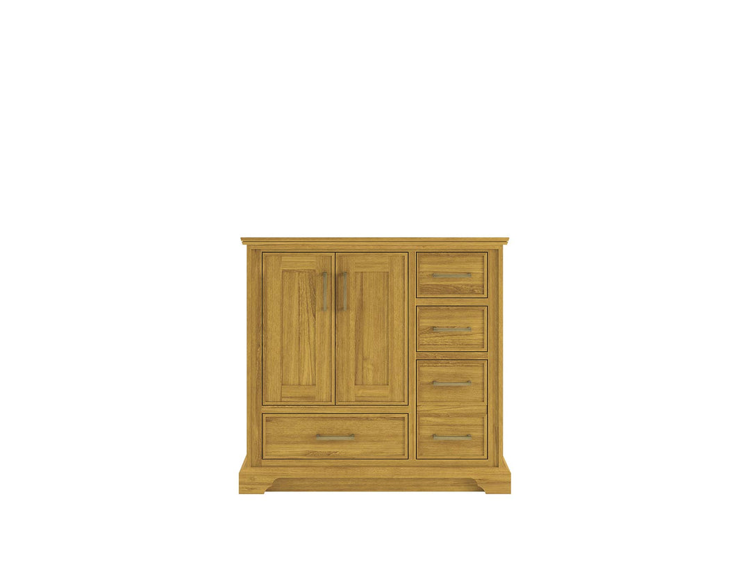 Charlotte White Oak 36 in. W x 22 in. D Left Offset Sink Bathroom Vanity - Willow Bath and Vanity