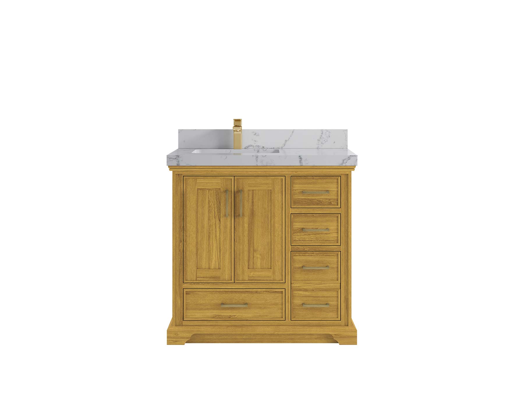 Charlotte White Oak 36 in. W x 22 in. D Left Offset Sink Bathroom Vanity - Willow Bath and Vanity
